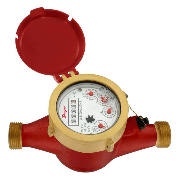 Dwyer Instruments Hot Water Meter, Wmh 112 Hot Wtr Mtr 10Gal WMH-A-C-07-10